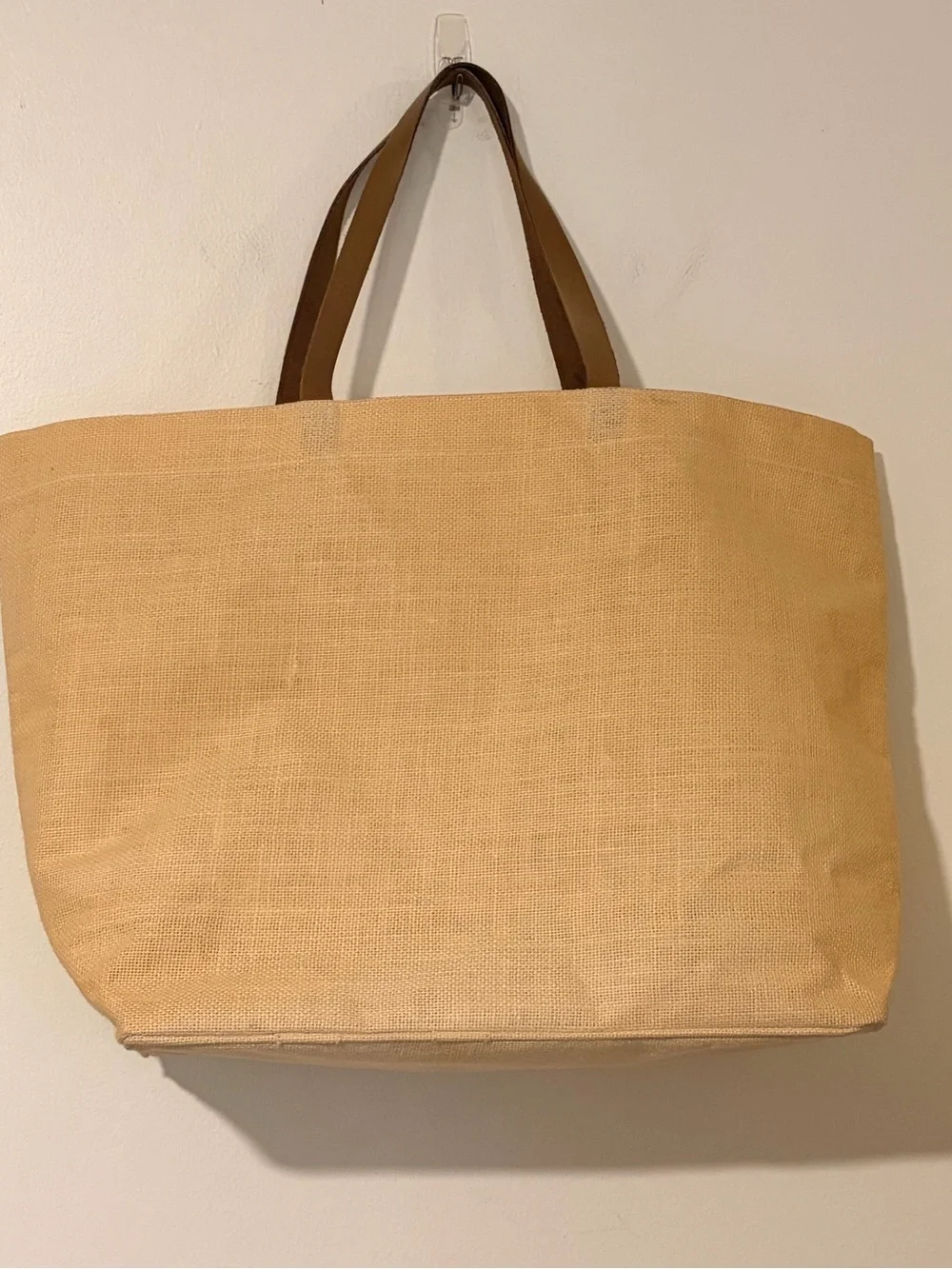 Mud Pie Canvas Tote with Teal and Lime Sequin Monstera Leaves
